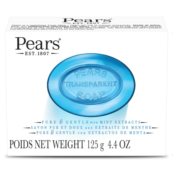 Pears Pure & Gentle Mint Extracts Transparent Soap: Refreshing Skincare Essential 125gm - Image 4