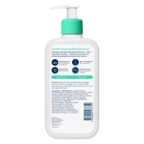 CeraVe Foaming Cleanser for Refreshing and Effective Daily Skincare Routine - Image 6