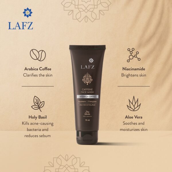 Lafz Caffeine Brightening Face Wash Tube 75ml - Image 5