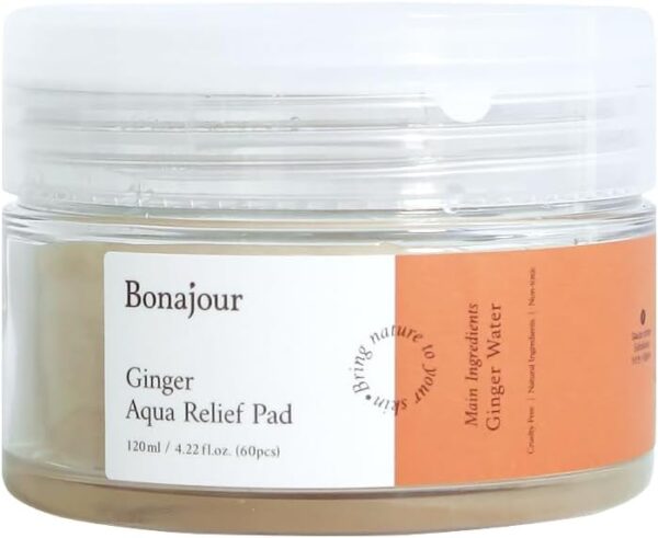 Soothe, Hydrate, Refresh Skin With Ginger Aqua Relief Pad - 60pads - Image 5