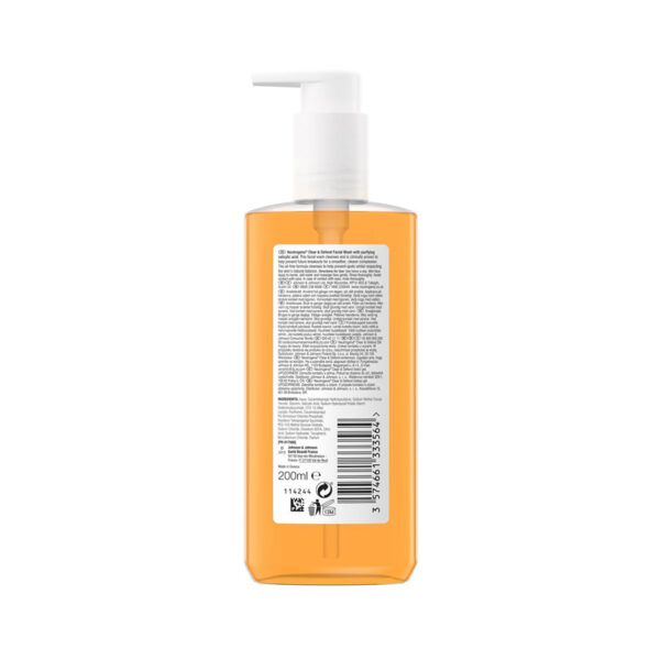 Neutrogena Clear & Defend 2% Salicylic Acid Facial Wash 200ml - Image 3