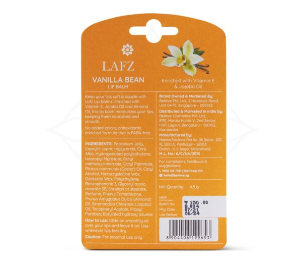 Soothe And Smooth Lips Using Vanilla Bean Lip Balm Daily 4.5gm - Image 2